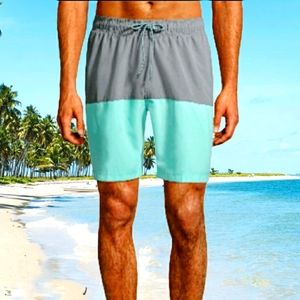GEORGE Mint/Dark Grey Colorblock Big Men's Classic Board Shorts